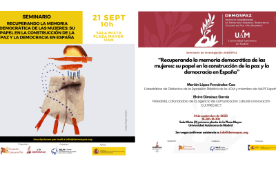Jornada “Recuperando la memoria democrática de las mujeres», 21 de septiembre, UAM